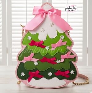 Betsey Johnson Christmas Tree Bow Crossbody Purse